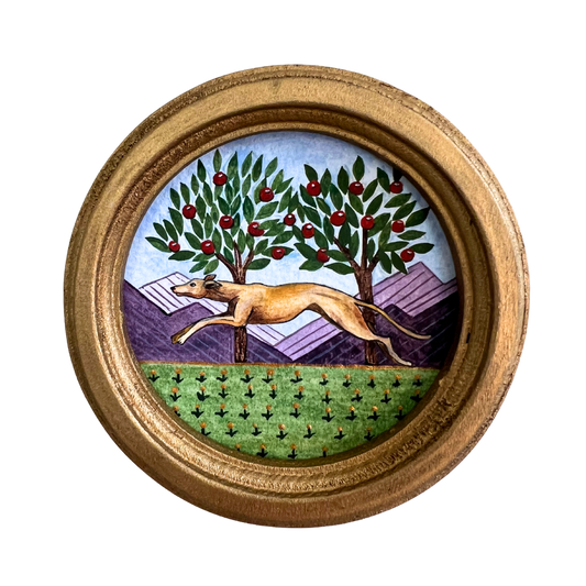 LEAPING GREYHOUND - Medieval Miniature